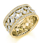 Round & Marquise Cut Patterned Diamond Full Eternity/Dress Ring 2.80 Carat - Pobjoy Diamonds