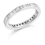 Channel Set Round & Baguette Cut Diamond Full Eternity 1.05 Carat - Pobjoy Diamonds