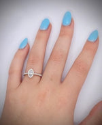 18K Gold Marquise Cut 0.60 CTW Diamond Halo & Shoulders Engagement Ring  F/VS-Santorini - Pobjoy Diamonds