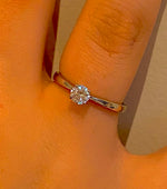 18K Rose Gold 0.30 Round Brilliant Cut Solitaire Diamond Ring F/VS1-Marbella - Pobjoy Diamonds