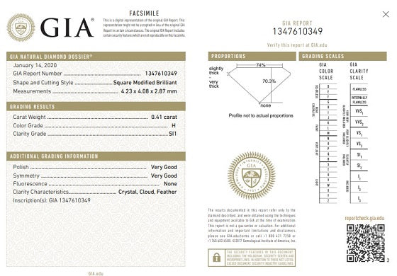 950 Platinum 0.40 Carat Princess Cut Solitaire Diamond Ring H/Si1 - Marrakech - Pobjoy Diamonds