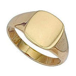 Gents 9K Yellow Gold Square Signet Ring - Pobjoy Diamonds