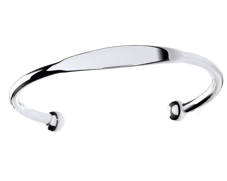 Gents Silver Identity Bangle - Pobjoy Diamonds