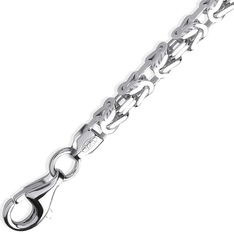 Gents Square Byzantine Silver Neck Chain - Pobjoy Diamonds