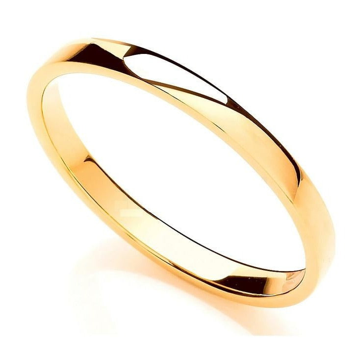 18K Gold Soft Court 2mm Wedding Band - Pobjoy Diamonds