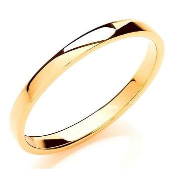 18K Gold Soft Court 2mm Wedding Band - Pobjoy Diamonds