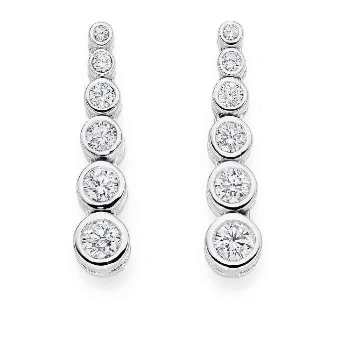 18K Gold Six Point 1.20 CTW Diamond Earrings