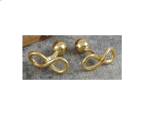 Handmade 18K Gold Plated On Sterling Silver Infinity Cufflinks - Pobjoy Diamonds