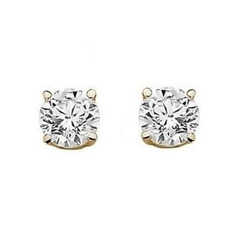 18K Gold 1.60 Carat Lab Grown Round Brilliant Cut Diamond Stud Earrings - F/VS1 - Pobjoy Diamonds