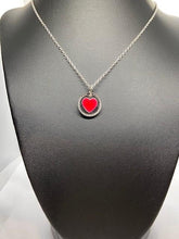 Load image into Gallery viewer, Pobjoy Heart 925 Silver &amp; Red Coin Pendant &amp; Neck Chain 