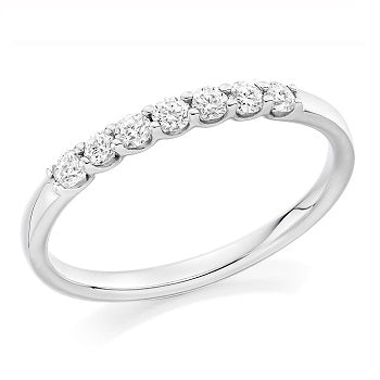 Claw Set Diamond Half Eternity Ring 0.25 Carat - Pobjoy Diamonds