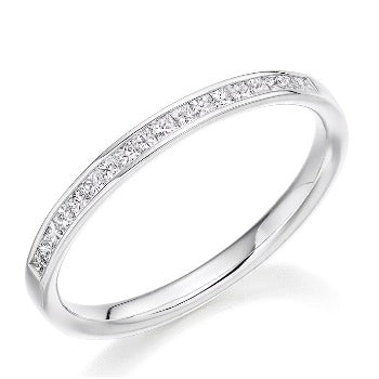 Gold Half Eternity Ring Princess Cut 0.25 CTW - Pobjoy Diamonds