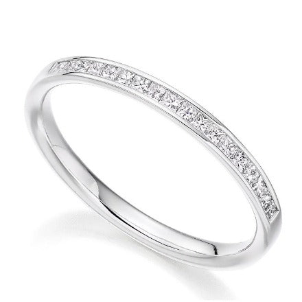 Gold Half Eternity Ring Princess Cut 0.25 CTW - Pobjoy Diamonds