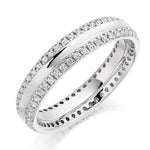 18K White Gold Twin Diamond Row Full Eternity Ring 0.50 CTW - Pobjoy Diamonds