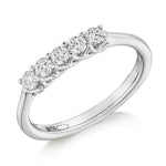 Claw Set Vintage Style Diamond Half Eternity 0.35 Carat - Pobjoy Diamonds