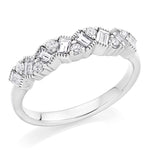 Curved Round & Baguette Cut Diamond Half Eternity 0.60 Carat - Pobjoy Diamonds