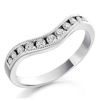 Shaped Milgrain Edged Half Eternity 0.27 Carat - Pobjoy Diamonds