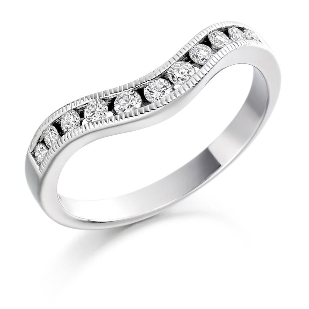 Shaped Milgrain Edged Half Eternity 0.27 Carat - Pobjoy Diamonds