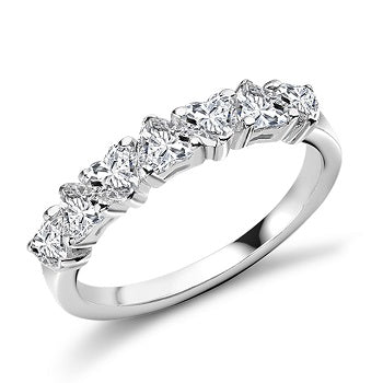 Claw Set Heart Shape Diamond Half Eternity Ring 1.25 Carat - Pobjoy Diamonds