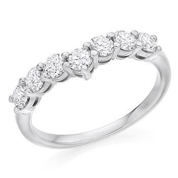 Curved Round Brilliant Cut Diamond Half Eternity 0.84 Carat - Pobjoy Diamonds