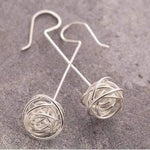 Handmade Silver Nest Stud Earrings - Pobjoy Diamonds