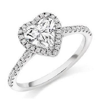 Heart Shape Lab Grown Diamond Ring- E/VS1 - Pobjoy Diamonds