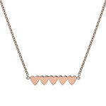 9K Rose Gold Five Heart Ladies Pendant Necklace - Pobjoy Diamonds