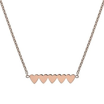 9K Rose Gold Five Heart Ladies Pendant Necklace - Pobjoy Diamonds