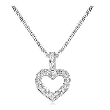 9K Or 18K Gold Grain Set 0.30 Carat Diamond Heart Pendant Pobjoy