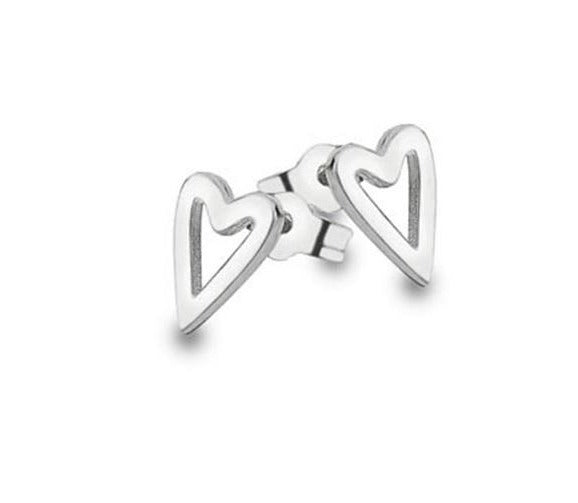 9K White Gold Elongated Heart Shape Earrings - Pobjoy Diamonds