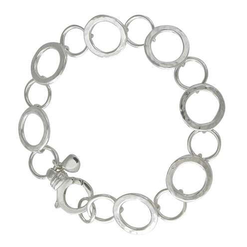 Sterling Silver Circular Hoop Link Bracelet - Pobjoy Diamonds