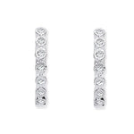 9K White Gold Small Diamond Hoop Earrings 0.10 CTW - Pobjoy Diamonds