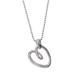 Sterling Silver Graffiti Heart Pendant & Neck Chain - Pobjoy Diamonds