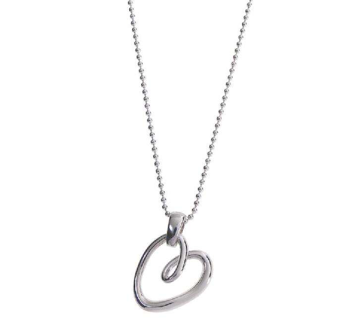 Sterling Silver Graffiti Heart Pendant & Neck Chain - Pobjoy Diamonds