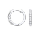 9K White Gold Diamond Hug Earrings 0.25 CTW - Pobjoy Diamonds