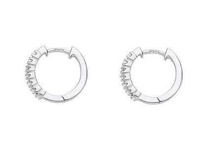 9K White Gold Diamond Hug Earrings 0.25 CTW - Pobjoy Diamonds