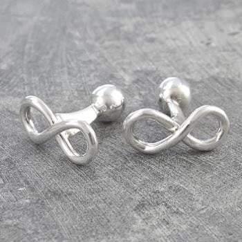 Handmade Sterling Silver Infinity Mens Cufflinks From Pobjoy Diamonds