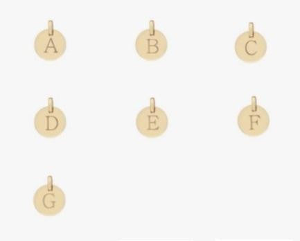 9K Yellow Gold Initial Circular Pendant & Neck Chain - Letters A-Z - Pobjoy Diamonds