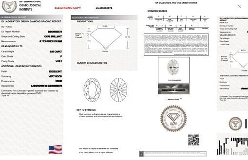 Oval Cut Lab Grown Diamond Ring F/VVS1 - Pobjoy Diamonds