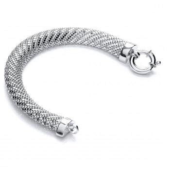 Sterling Silver Ladies Mesh Bracelet - Pobjoy Diamonds