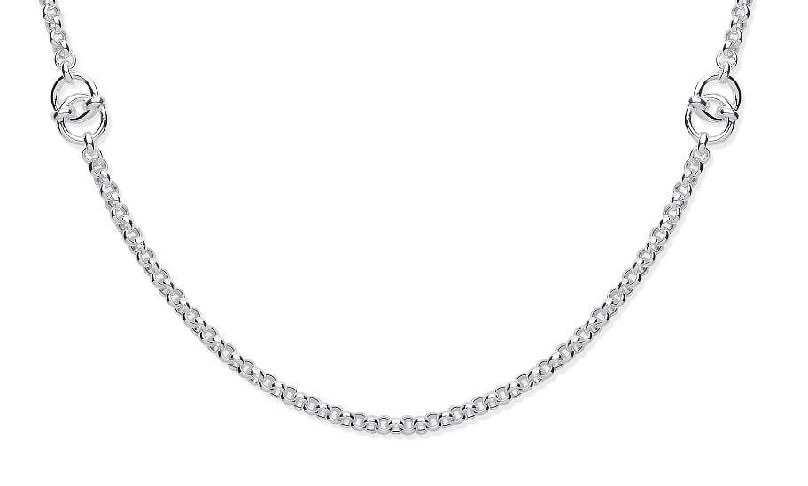 Large Silver Interlocking Belcher Chain Necklace - Pobjoy Diamonds