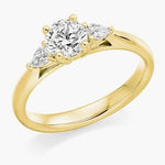 Livorno Round Brilliant Cut With Pear Cut Side Stones - Pobjoy Diamonds