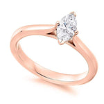 18K Rose Gold 0.50 Carat Marquise Solitaire Diamond Engagement Ring H/Si1- Dorchester - Pobjoy Diamonds