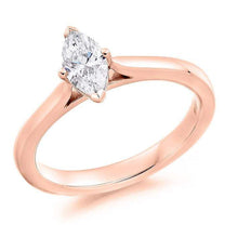 Load image into Gallery viewer, 18K Rose Gold 0.90 Carat Marquise Solitaire Diamond Engagement Ring F/VS2 - Pobjoy Diamonds