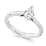 9K Gold Marquise Cut 0.50 Carat Lab Grown Diamond Ring - F/VS2 - Pobjoy Diamonds