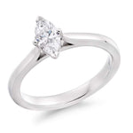 950 Platinum 0.50 Carat Marquise Solitaire Diamond Engagement Ring H/Si1 - Dorchester - Pobjoy Diamonds