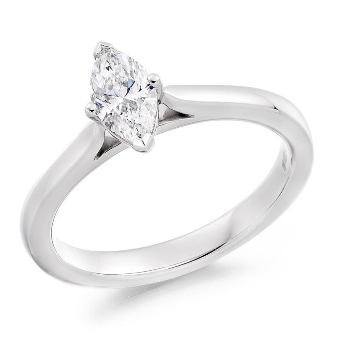 950 Palladium 0.50 Carat Marquise Solitaire Diamond Engagement Ring G/VS2 - Dorchester - Pobjoy Diamonds