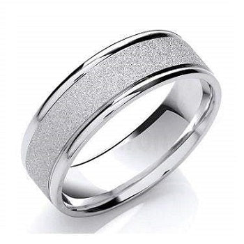 Platinum Matt & Polished Wedding Band- His Or Hers - Pobjoy Diamonds