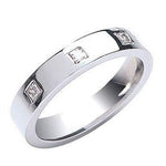 18K White Gold Gents Flat Court & 0.33 CTW Diamond Ring G/Si - Pobjoy Diamonds