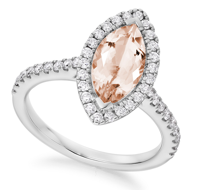 Morganite and diamond engagement ring - Pobjoy Diamonds